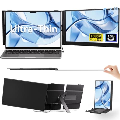 BKVOO 14" Laptop Screen Extender, Ultra-Thin Ligthweight FHD 1080P IPS Portable Monitor, Travel Screen for Laptops 13-17.3" USB-C/HDMI Plug and Play for Windows/Mac/Android/PS5