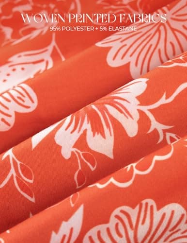 GRACE KARIN 2026 Women's Hawaiian Midi Sundress Summer Vacation Spaghetti Floral Clothes Boho Casual Dresses with Pockets Orange Floral XL - Thumbnail 5