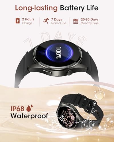 Smart Watch (Make/Answer Calls), 1.26" HD Smart Watches for Men/Women with Sleep/Heart Rate/SpO2 Monitor/120+ Sport Modes, Waterproof Fitness Tracker Watch, Smartwatch for iPhone/Samsung/Android, Gift - Thumbnail 5
