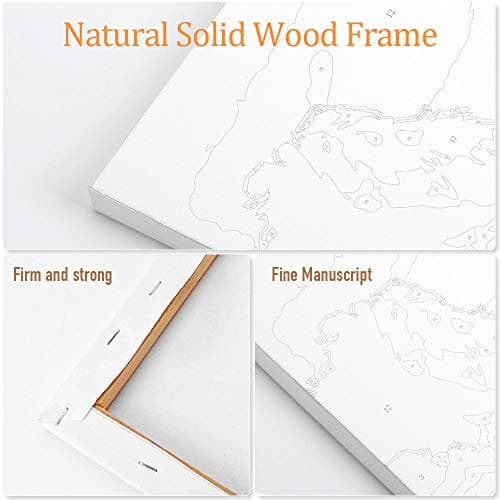 Ginkko Paint by Numbers Art Craft Kit for Adults, Beach Themed, Framed Canvas 9x12 inch, Non-Toxic Acrylic Paints, Professional Brushes, Unique Gift - Thumbnail 5