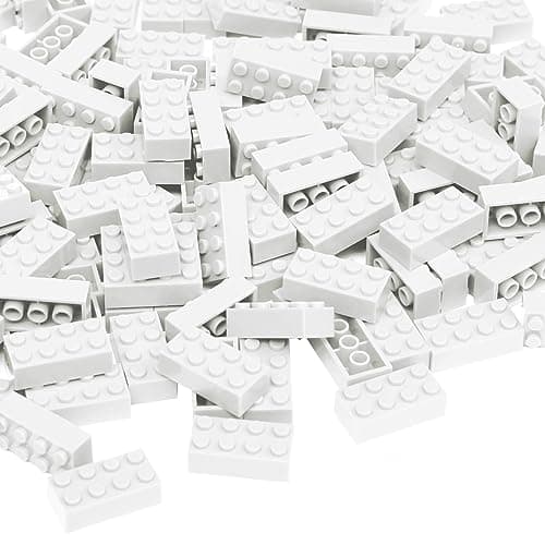 Lekebaby Classic Building Bricks, 100 Piece 2x4 Building Blocks STEM Creative Building Toys Compatible with All Major Brands, Educational Toy for Boys Girls 6 Years Old and Up(2x4 White)