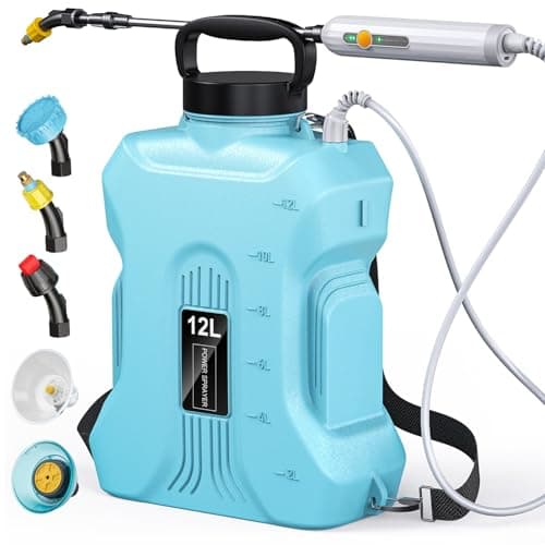 Backpack Sprayer,Sprayers in Lawn and Garden,Battery Powered Sprayer 3.5 Gallon,Telescopic Wand,5 Nozzles,Electric Sprayer with USB Rechargeable Handle,Portable Water Sprayer 12L - Image 1