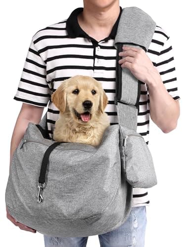 Ownpets Pet Sling Carrier, Fits 15 to 25lbs Extra-Large Dog/Cat Sling Carrier Reversible and Hands-Free Dog Bag with Adjustable Strap and Pocket Shoulder Pad for Outdoor Travel Hiking - Image 1