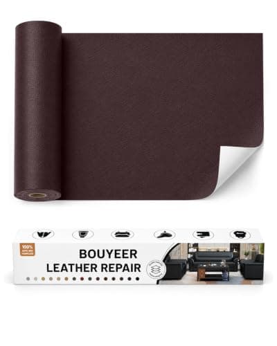 BOUYEER Leather Repair Patch Tape Kit,Self Adhesive Leather Repair for Sofa，Car Seat,Office Chair,Furniture,Jacket,Waterproof Strong Adhesive Vinyl Repair Kit. 16 in x 31 in,Dark Brown - Image 1
