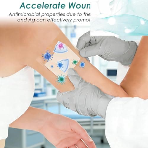 Calcium Alginate Wound Dressing Pads, 2'' x 2'' Patches [5 Individual Pack], High Absorbency Dressing, Soft Wound Care Products, Comfortable & Gentle and Non Stick Gauze Pads for Wound Care - Thumbnail 5