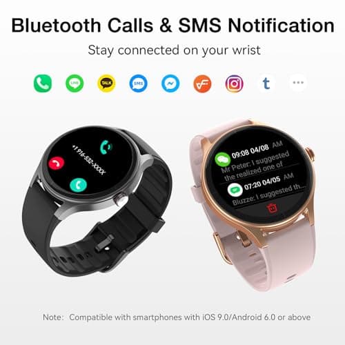 Smart Watch for Women (2 Bands), 1.27” HD Touchscreen Fitness Tracker with Bluetooth Calls, 105+ Sports Modes, Heart Rate/SpO2/Sleep Monitor, IP68 Waterproof, Smartwatch Gift for Wife Mom Girlfriend - Thumbnail 3