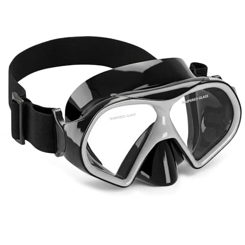Aegend Swim Goggles with Nose Cover, 180° Panoramic Anti-Fog Tempered Glass, No-Leak Diving Mask for Adults Men Women 1 Pack - Image 1