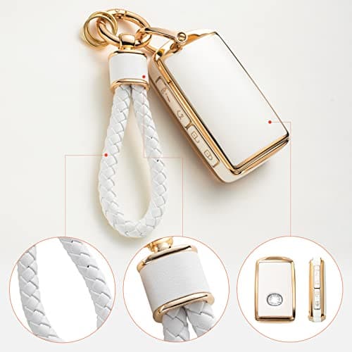 RUABIBAN Mazda Key Fob Cover with Keychain, TPU Key Case for Mazda 3, CX-5, CX-30 - Thumbnail 4