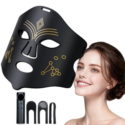 Red Light Therapy for Face, LED Face Mask Light Therapy, 4 Light Modes with NIR, Red & Blue LED Light Therapy USB-C, Remote Control Portable Led Mask for Home & Travel (Black) - Image 1