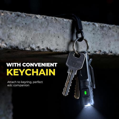 HOKOILN Keychain Flashlight, Bright 650 Lumens USB-C Rechargeable Mini Flashlight, Waterproof Small Pocket Light for Everyday Carry, Camping, Hiking, Emergencies (1, Midnight Black) - Thumbnail 4