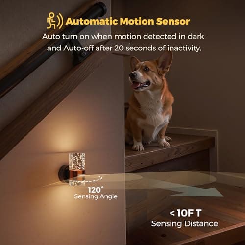 L LOHAS LED Motion Sensor Night Light, Wireless Rechargeable Wall Mounted Nightlight,Motion-Activated Acrylic Night Lights,3000K Dimmable for Bathroom Hallway - Thumbnail 3
