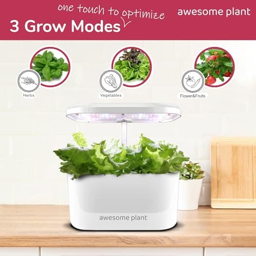 Awesome Plant 6Pro Hydroponics Growing System Kit (6 Pods), Indoor Garden Kit with 3L Watertank, 3 Grow Modes and Quiet Pump, Grow Herbs Lettuce Salad at Home Kit, Adjustable Height Up to 13", White - Thumbnail 3