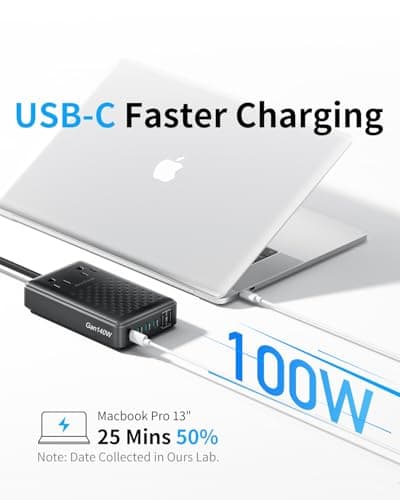 Charging Station 140W USB C Charger Block, Upgraded GaN III 8-in-1 Fast Charging Station Hub，PD 100W Laptop Charger Adapter Compatible with Compatible with MacBook Air/Pro,iPhone16/15,Galaxy S24 etc - Thumbnail 2