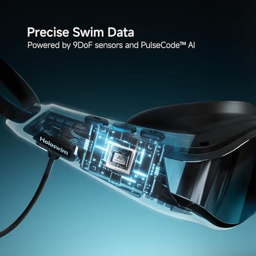 SollaWave AI Music Smart Goggles Swimming Headphones, Real-Time Voice Feedback + 4GB MP3 Player, 9-Axis Motion Tracking Swimming Earbuds, IP68 Waterproof Headphones for Swimming with App & AI Analysis - Thumbnail 6