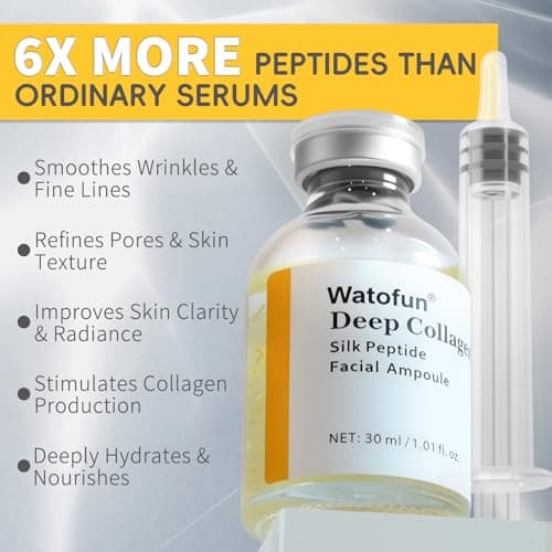 Silk Peptide Intensive Lifting Ampoule, Deep Collagen Silk Peptide Intensive Lifting Serum, Anti Aging Peptides Serum for Face Tightening, Lifting, Smoothing, Hydrating, 60ml/2.03 fl.oz - Thumbnail 5