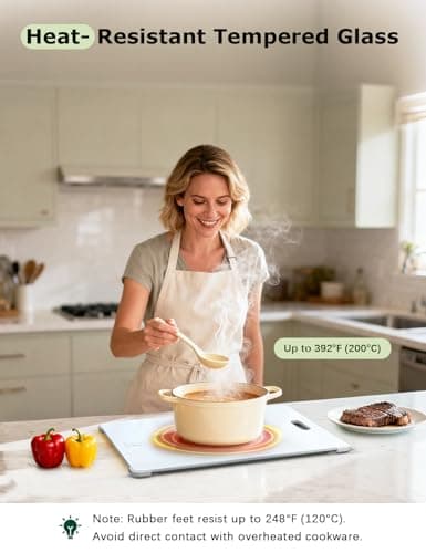 Glass Cutting Board,16"x12" Non Toxic Tempered Glass Chopping Board for Kitchen with Non-Slip Feet, House Warming Gift for New Home, Gifts for Women, Christmas Gift for Mom - White - Thumbnail 4