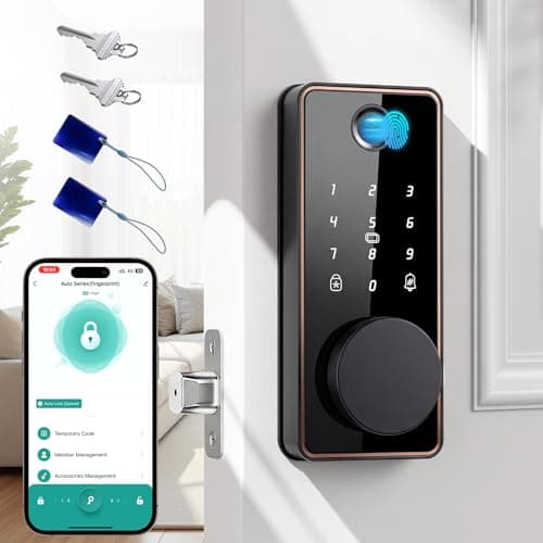 Keyless Entry Door Lock, Biquole Smart Lock, Fingerprint Door Lock