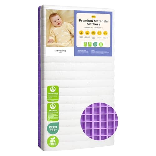 MAMAZING Aerobase Pro Baby & Toddler Crib Mattress – 2 Stage Breathable Mattress, Temperature Balance Fabric Cover, 100% Washable, Oeko-TEX, GREENGUARD Gold & SGS Certified, 52" × 28" × 3.7" - Image 1