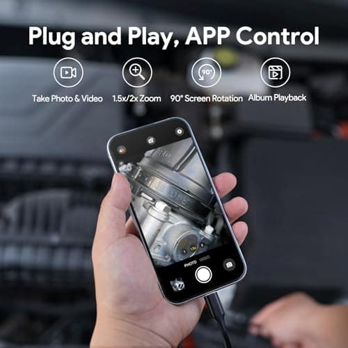 DEPSTECH 2K Endoscope Camera with Light: 2560P QHD Dual Lens Inspection Borescope with 16.5FT Snake Cable for iPhone & Android, Industrial Scope Automotive Tools for Sewer, HVAC, Plumbing, Mechanic - Thumbnail 3