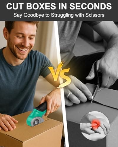 Gifts for Men Christmas Stocking Stuffers for Women Electric Box Cutter Power Shears 4V Cardboard Cutter Carpet Cutter Tool Heavy Duty Rotary Cutter for Thin Box Plastic for Birthday White Elephant - Thumbnail 2