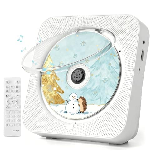 SKYANS CD Player Portable with Bluetooth 5.1 & HiFi Speakers, CD Players for Home with Remote Control & LCD Display, CD Music Player Supports CD/USB/TF Card/FM Radio/AUX/Headphone Jack - Image 1