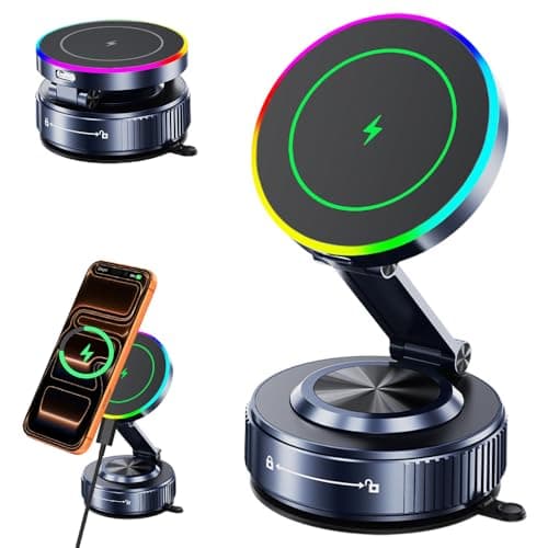 for MagSafe Car Mount Charger[15W Wireless Fast Charging], Car Vacuum Magnetic Phone Holder[120LBS Ultra Suction Cup & 3000gf Magnet ], Adjustable Suction Phone Mount for Your Car for iPhone 17-12 - Image 1
