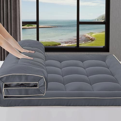 3 Inch Mattress Topper King Size Breathable Filled Soft Fluffy Supportive for Back Pain Relief, Bed Mattress Pad Pillow Topper with Extra Thick Padded Protector for 8"-21" Deep Pocket - Image 1