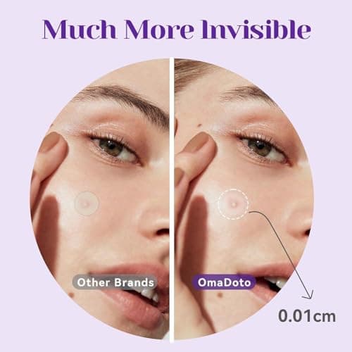 OmaDoto Overnight Pimple Patches for Face -（10mm & 12mm | 72 Count | 6 Sheets） - Hydrocolloid Patches with Salicylic Acid, Long-Wear Zit Stickers for Teens & Adults, Day & Night Use - Thumbnail 4