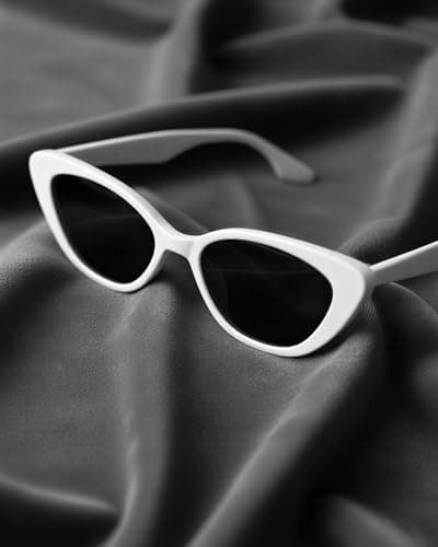 isheep Retro Narrow Cat-Eye Sunglasses (SIS-16-WH) – Slim Vintage Style, Unisex, UV400 Protection, Lightweight Fashion Eyewear - Thumbnail 5