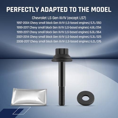 SPELAB Harmonic Balancer Damper Bolt Compatible with Chevrolet, Compatible with GM GEN III IV LS 4.8-6.2L, Balancer Bolt & Assembly Lubricant - Thumbnail 2