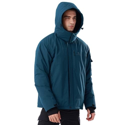 CAMEL CROWN Mens Winter Coat Waterproof Ski Jacket with Fleece Lining Warm Windproof for Snow Rain Outdoor Hiking Mountain - Thumbnail 6
