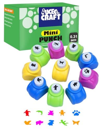 UCEC Paper Punch Shapes for Crafting, 10PCS Animal Shaped Hole Punch Set, Shape Cutters Craft Punches for Paper Crafts, Mini Hole Puncher Adults Nail Art Tag Cards Stamp Scrapbooking Fun - Image 1