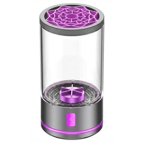 Electric Makeup Brush Cleaner Machine, Professional 7000 RPM Automatic Spinner with 1200mAh Rechargeable Battery, Type-C Fast Charging & 5-Min Auto-Shutoff, Fits All Sizes Cosmetic Brushes, Silver - Image 1