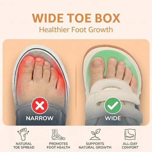 WIDE TOE BOX Toddler Shoes - Boys Girls Barefoot Sneakers Kids First Walking Shoe Zero Drop Lightweight Non-Slip Tennis Shoes, Beige Blue, 11 Wide Little Kid - Thumbnail 5