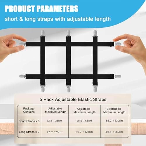 Tablecloth Clips for Outdoor Thick Tables Hidden Strap 5 Pack, Adjustable Elasticity Picnic Table Cloth Holder Clip Large Clamp for Bench Cover Party Restaurant Camping RV Essential Accessory Black - Thumbnail 4