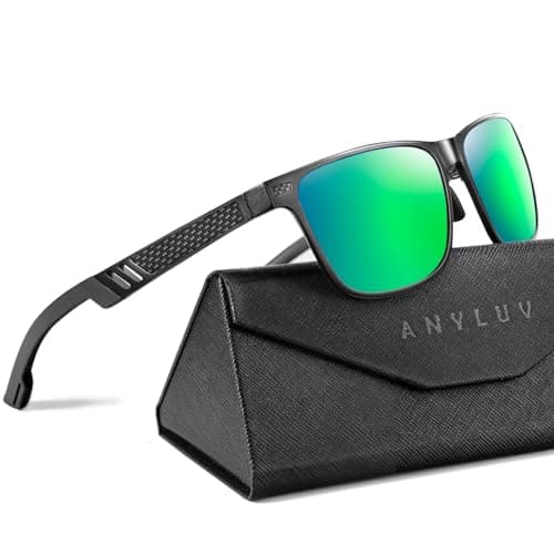 ANYLUV Polarized Sunglasses for Men Rectangular Classic Al-Mg Metal Frame Sun Glasses Mens Sunglasses with UV Protection - Image 1