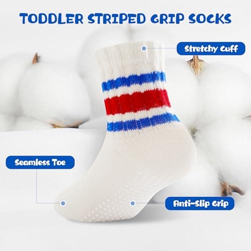BISOUSOX Baby Grip Socks for Toddler Girls Boys 0-5T, Grippy Socks for Baby 6-12-18M, Non-Slip Walking Sock with Grips - Thumbnail 5