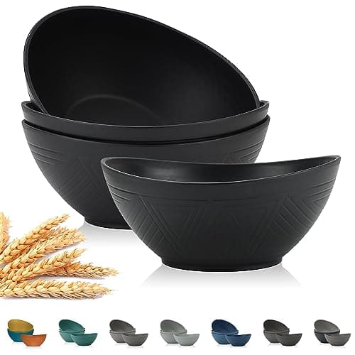 PYRMONT 65 OZ Wheat Straw Bowls - Large Stackable Cereal & Salad Bowls, BPA-Free Dishwasher Microwave Safe, Sturdy Set of 4 for Fruit Yogurt Snack - Image 1