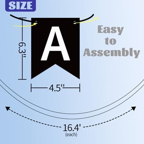 Oeyliz Happy Birthday Banner Black Happy Birthday Sign Birthday Decorations for Birthday Party Backdrop Wall Decor Black Birthdays Sign for Men Women Party Supplies - Thumbnail 5