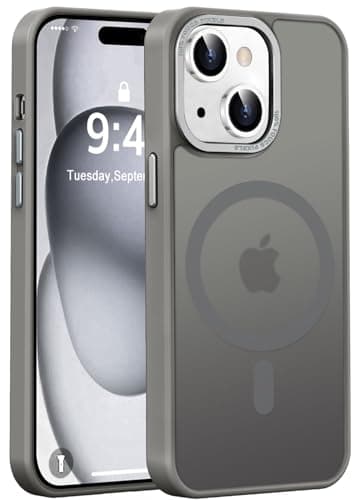 Newfuture Magnetic for iPhone 15 Case [Compatible with Magsafe] [Military Grade Drop Protection] Translucent Matte Anti-Fingerprint Shockproof Phone Case for iPhone 15 6.1 inch, Titanium Gray - Image 1