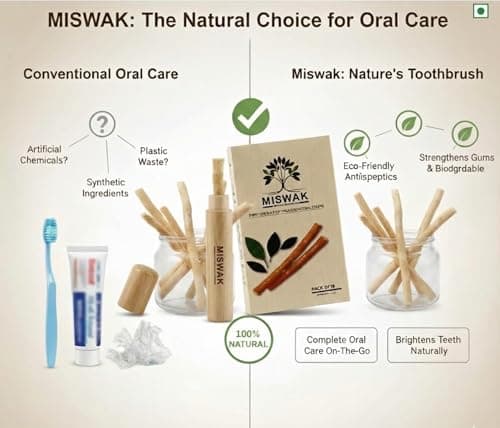 MISWAK Sticks - Pack of 10 Natural Toothbrush Sticks with Wooden Holder | Sewak Sticks for Teeth | Authentic Peelu Wood (Salvadora Persica) | Teeth Whitening & Gum Strengthening - Thumbnail 6