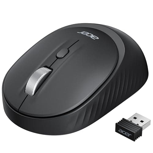 acer Bluetooth Wireless Mouse for Laptop, Computer Mouse Wireless (BT5.2+2.4GHz), Small to Medium Size, Left & Right Handed Office USB Mice with USBA Receiver, 4 Buttons, Compatible with PC, Desktop - Image 1