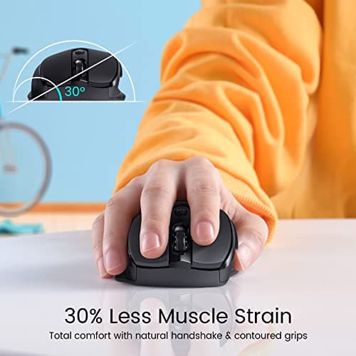 HOTWEEMS Wireless Mouse, D-09 Computer Mouse USB Cordless Mice for Laptop, Ergo Grips, Lightspeed 5-Level 2400 DPI, 16 Months Battery, Portable for PC Mac Chromebook (Black) - Thumbnail 5
