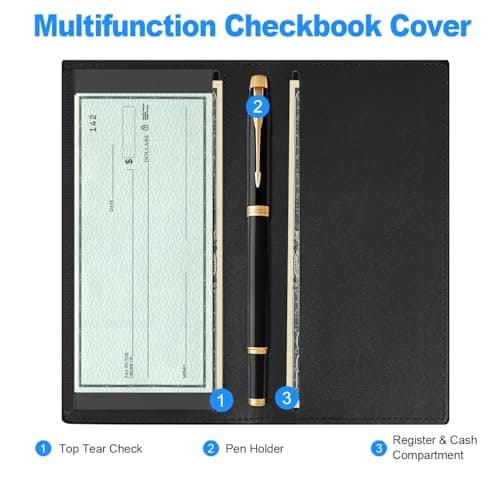 CASMONAL Boho Florals Checkbook Covers for Personal Checkbook, PU Leather Check Book Covers for Women & Men – Fashionable Print Design - Thumbnail 5