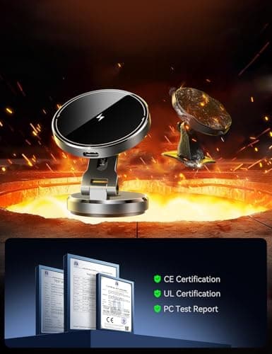 JOYROOM for MagSafe Car Mount Charger with Rotatable Charging Panel, Metal Magnetic Phone Holder, Wireless Charger for iPhone 16/15/14/13/12 - Thumbnail 4