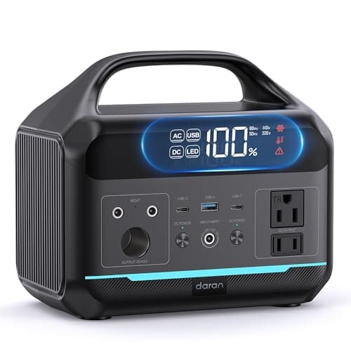 DARAN Portable Power Station 300W(600W Peak), 192Wh(60000mAh) LFP Battery, Solar Generator w/2 AC Outlets, USB-C PD 60W, LED Light, Power Bank for Camping, RV, Travel, Home Emergency(Solar Optional) - Image 1