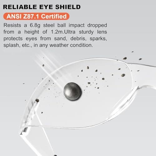 Hoqiwild Safety Glasses Men Women 12 pack, Z87 Safety Glasses with Scratch&Impact-Resistant lens, clear safety glasses with Ansi Z87.1 certification for construction, lab, lawnwork,workshop - Thumbnail 3
