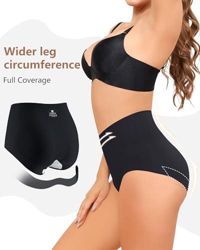 Oegho Seamless Underwear for Women High Waisted No Show Panties Full Coverage Briefs Invisible Soft 5 Pack S-XXL - Thumbnail 4
