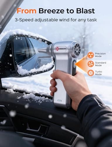 Electric Air Duster 180000RPM, Powerful Cordless Compressed Air Duster with 3-Speed Mini Air Duster Blower, Rechargeable Dust Cleaner for Computer Keyboard, PC, Car, Outdoor & Home Cleaning - Thumbnail 5