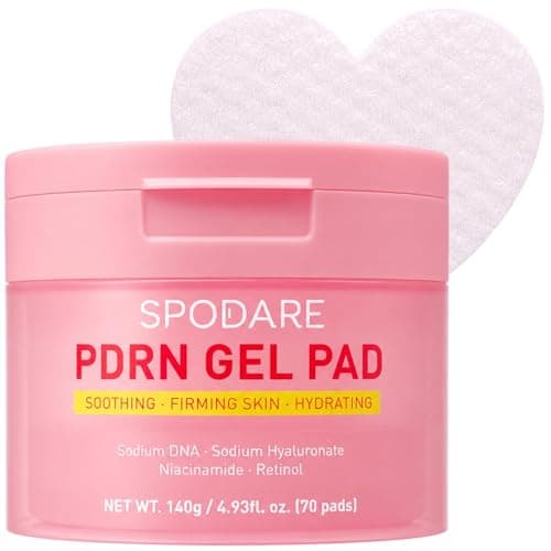 SPODARE Toner Pads Salmon DNA PDRN Collagen Jelly Pad, Heart Shape Gel Toner Pad with Collagen & Niacinamide for Soothing, Firming, Uneven Skin Tone - 70 Pads (1 Pack)